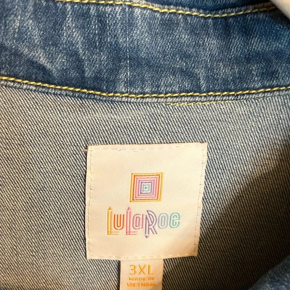 NWT Lularoe Jaxon Southwestern Denim Jacket Size 3X - Picture 10 of 11